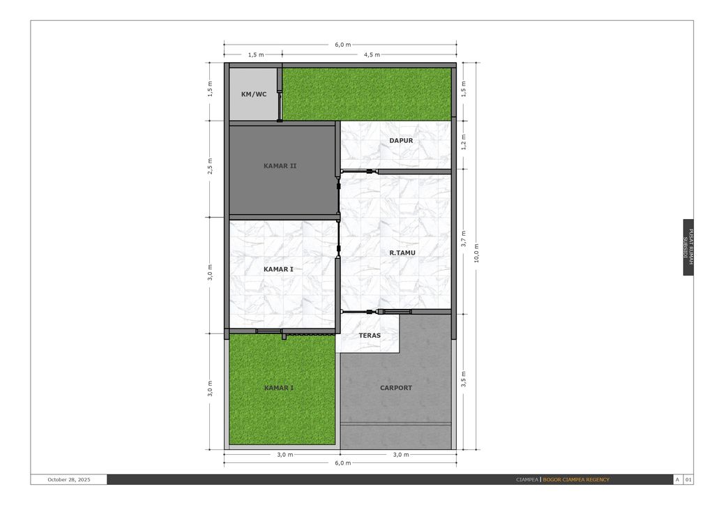 foto denah rumah tipe 29/60 Blok C perumahan BOGOR CIAMPEA REGENCY
