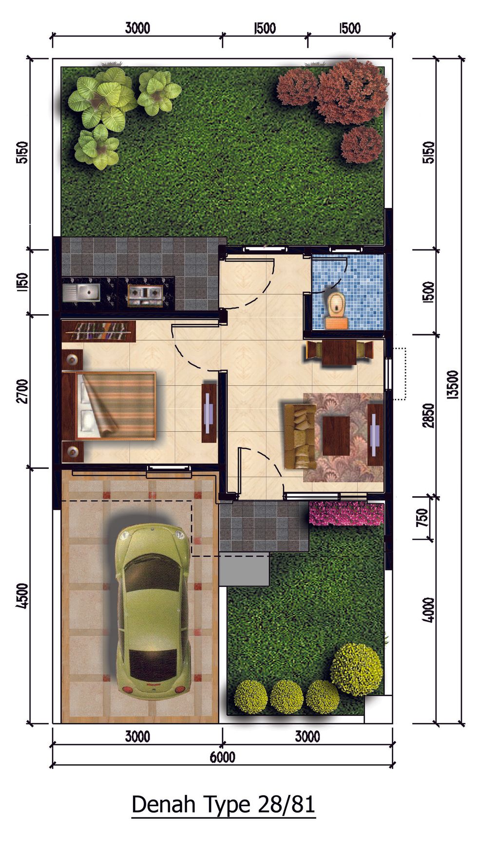 foto denah rumah tipe NG1-0035 perumahan SERPONG NATURA CITY