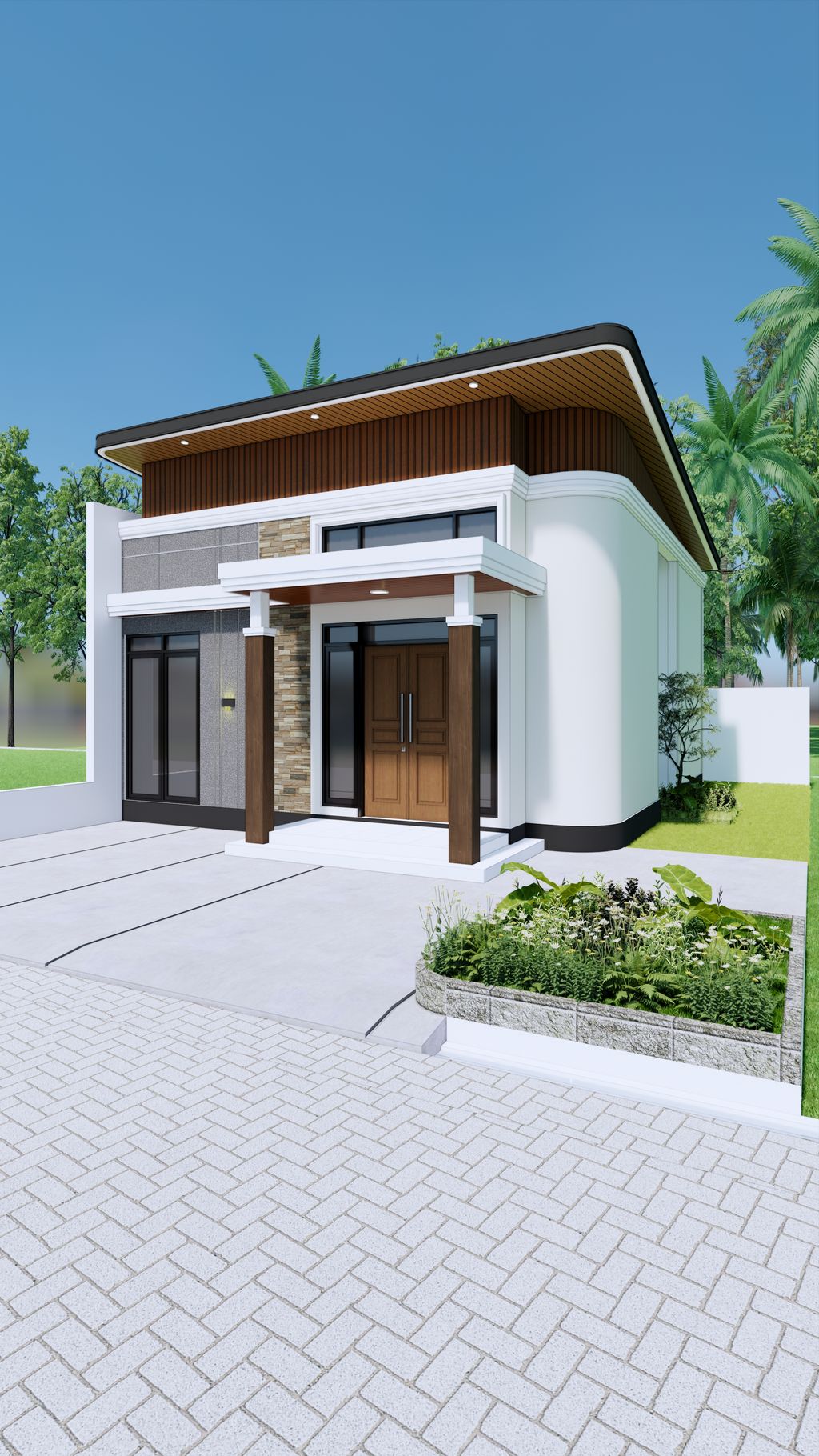 foto tampak rumah tipe TIRTA FINNA perumahan Grand Tirtasari