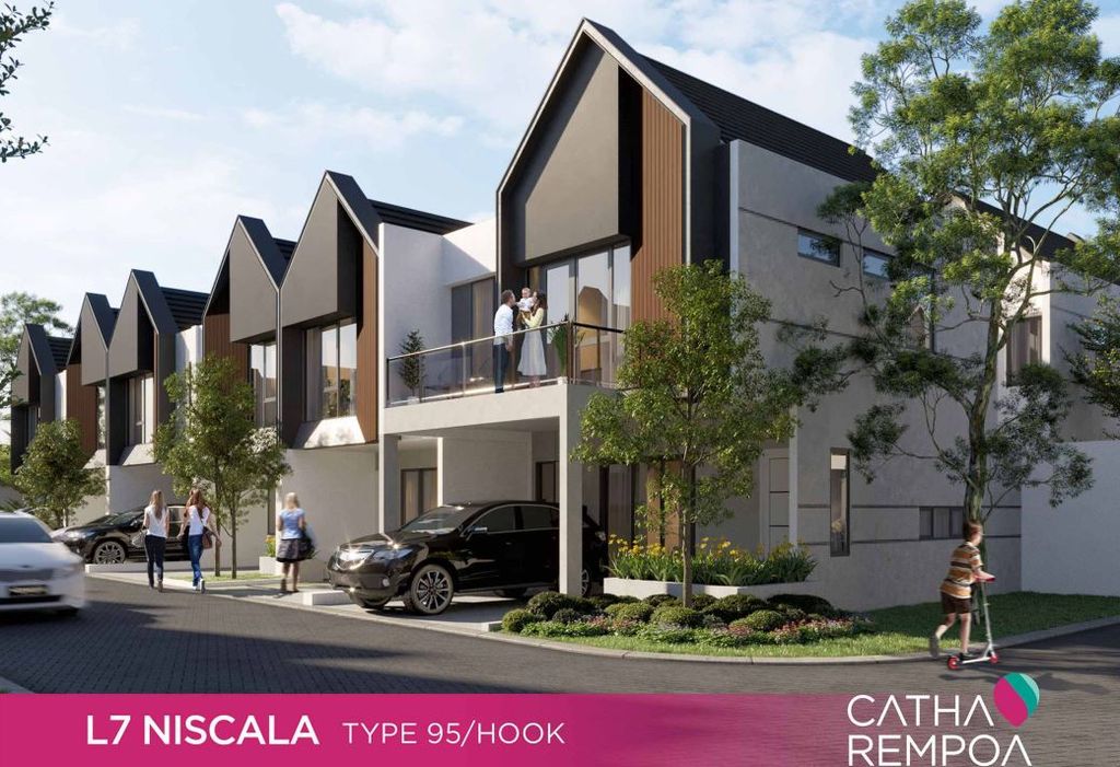 foto tampak rumah tipe L7 NISCALA 95/HOOK perumahan CATHA REMPOA