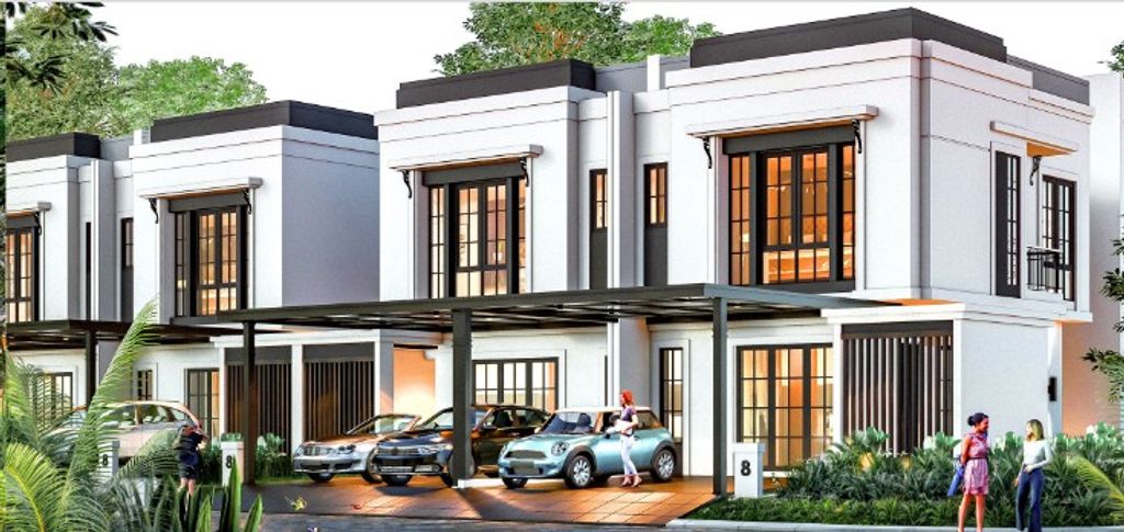 foto tampak rumah tipe 8 Hoek perumahan OMNIA