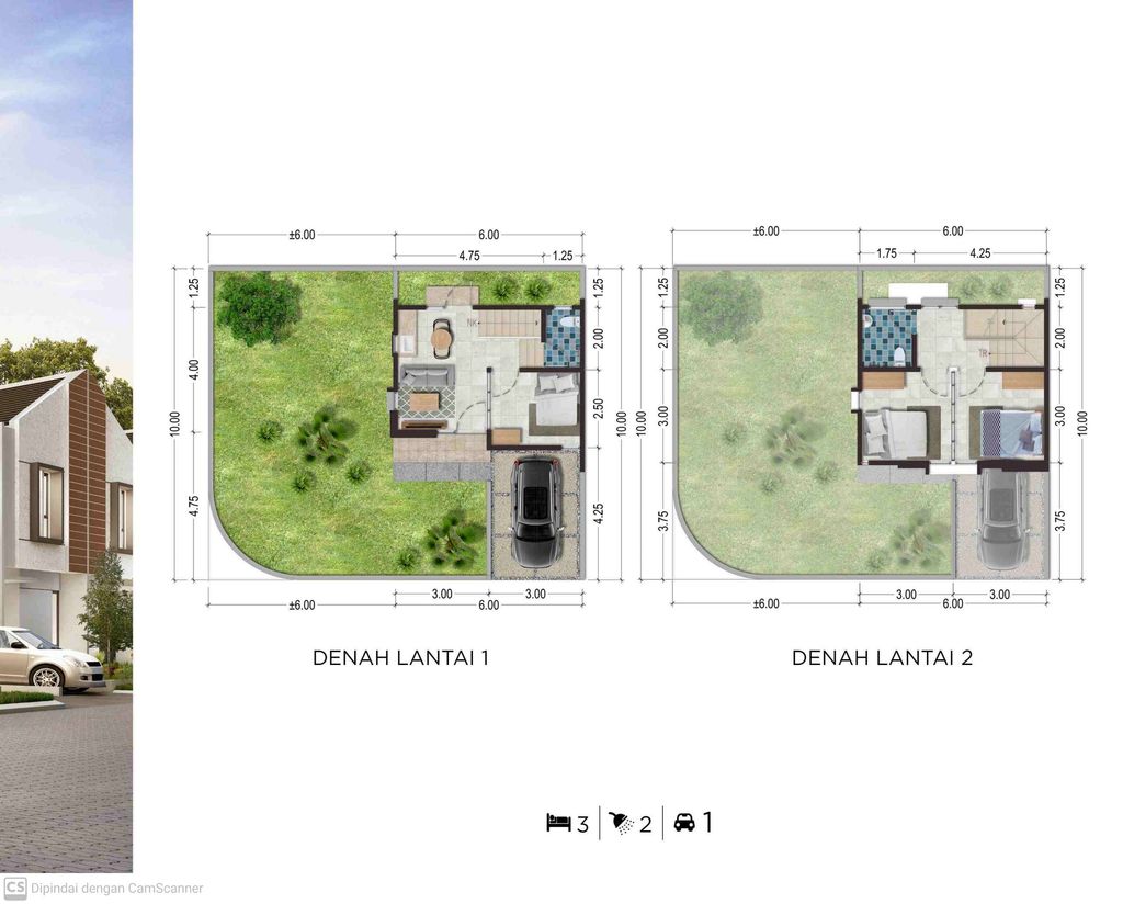 foto denah rumah tipe 58/HOOK perumahan TERA DAMAI