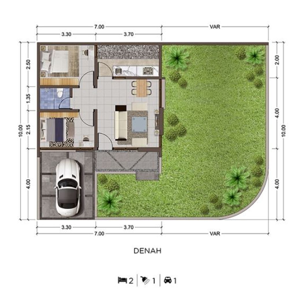 foto denah rumah tipe 38/128 perumahan CLUSTER DANISHA ELORA JIVA