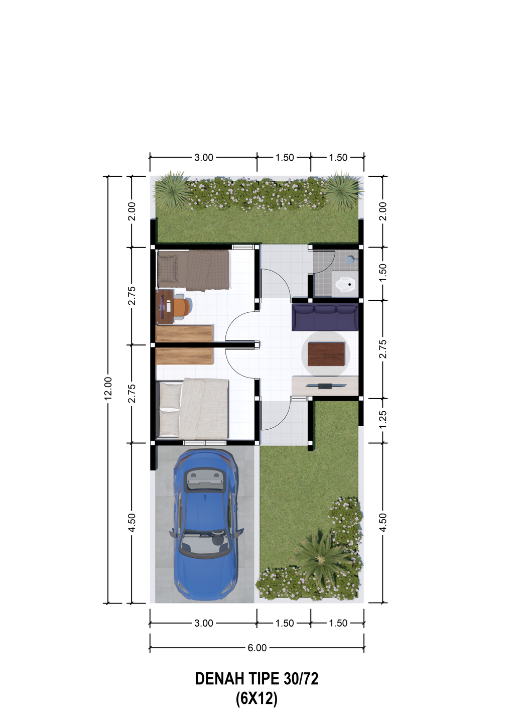 foto denah rumah tipe Yokohama perumahan THE QUALITY HARMONY