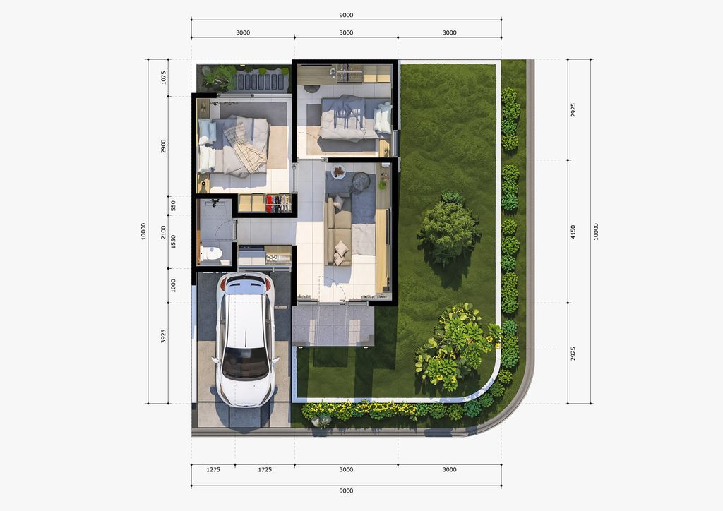 foto denah rumah tipe 42/90 perumahan PESONA KAHURIPAN 8 TAHAP 2