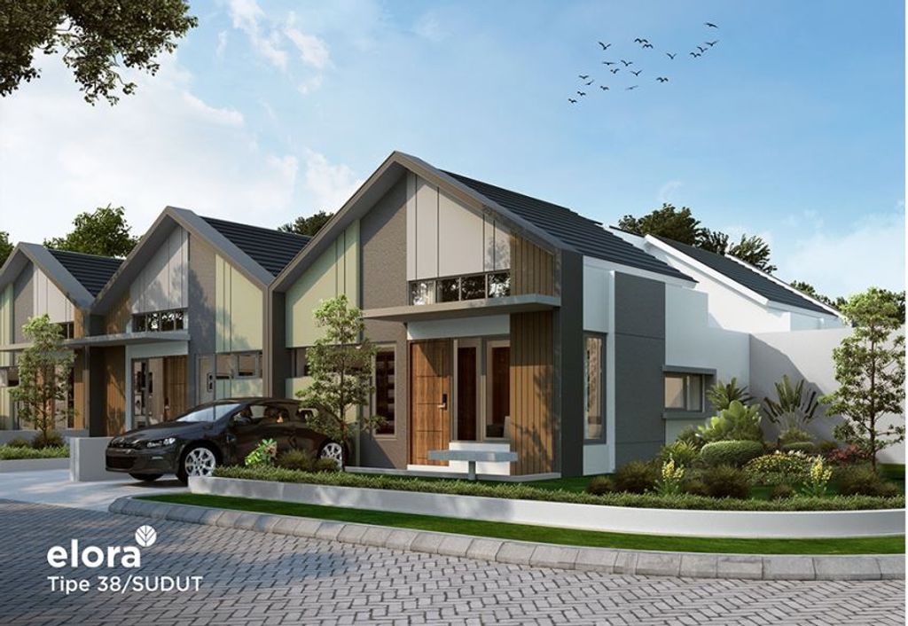 foto tampak rumah tipe 38/128 perumahan CLUSTER DANISHA ELORA JIVA