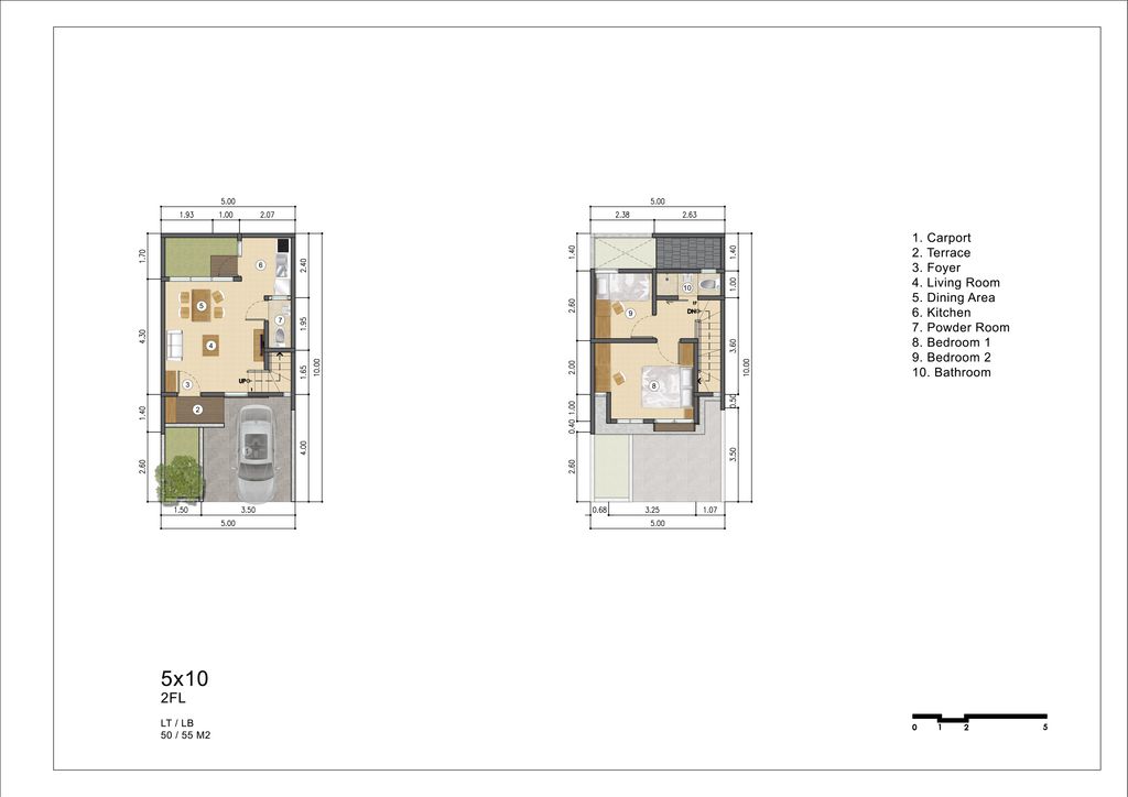 foto denah rumah tipe Kaede perumahan SPRINGHILL YUME LAGOON