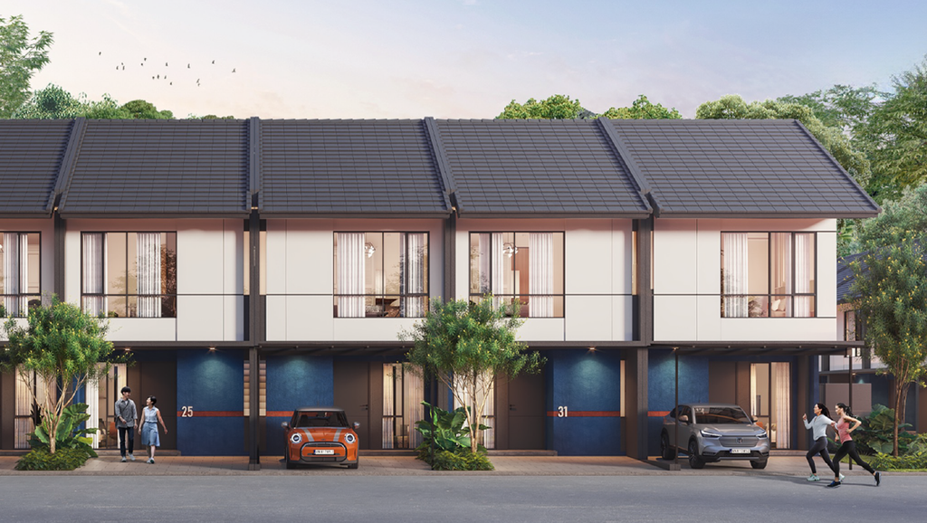 foto tampak rumah tipe CENDANA GRAND SUITES 5.5 perumahan WATERFRONT ESTATE