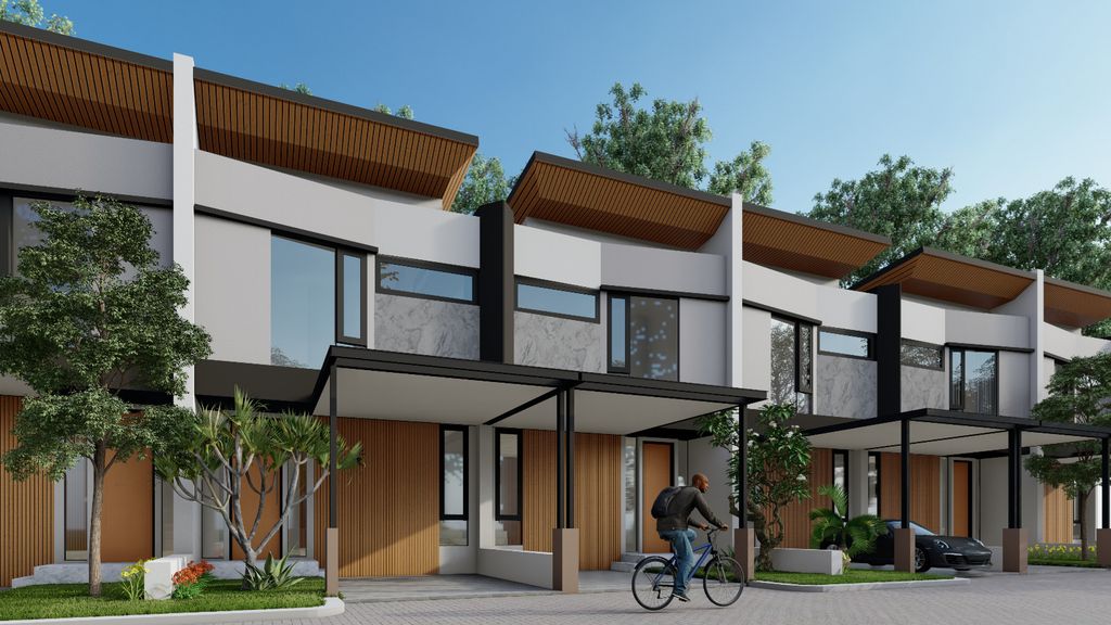 foto tampak rumah tipe 87 perumahan DATARAN HIJAU 2