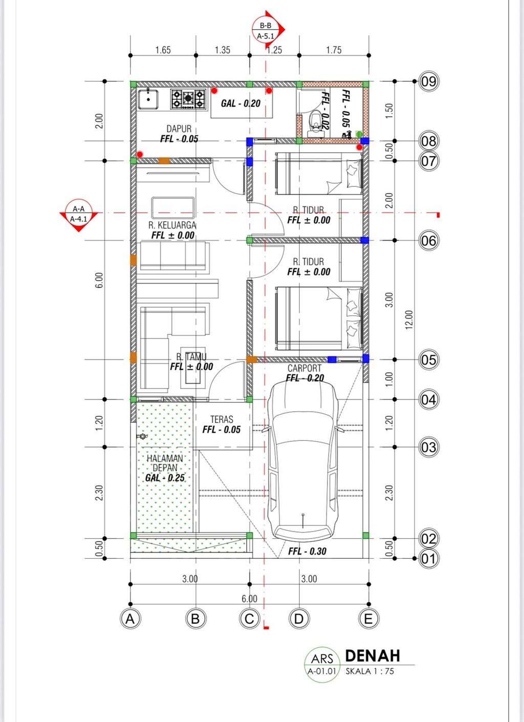 foto denah rumah tipe Jasmine perumahan Sylvana Town House