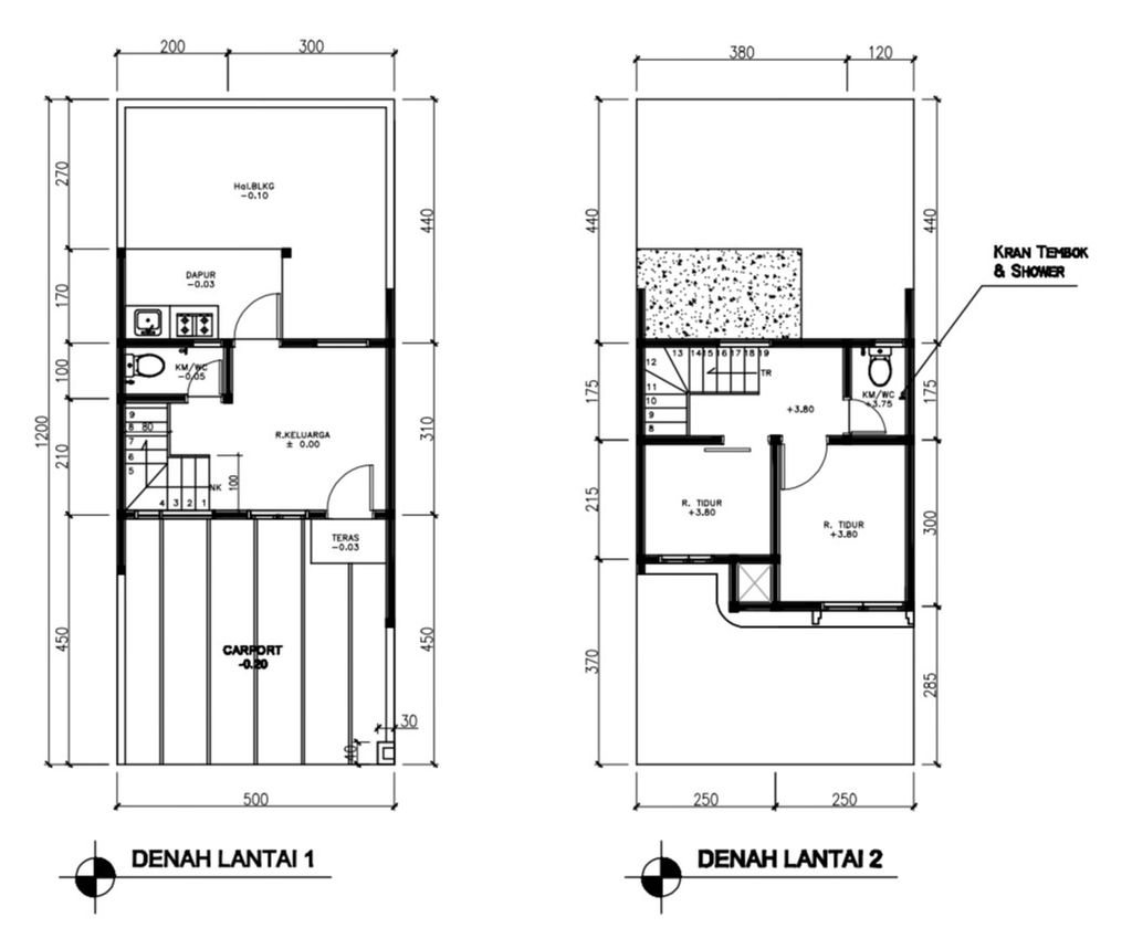 foto denah rumah tipe 38 Compact 2 Kamar HC (461) perumahan G-Land Ciwastra Park 2
