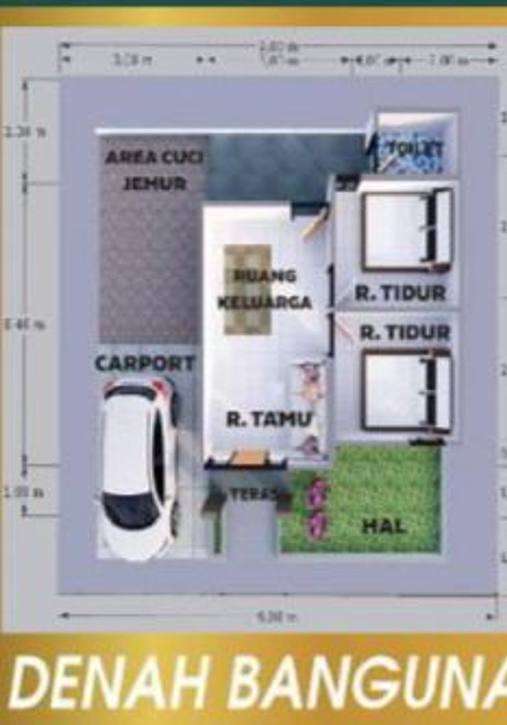 foto denah rumah tipe 36 perumahan PERMATA INDAH 5