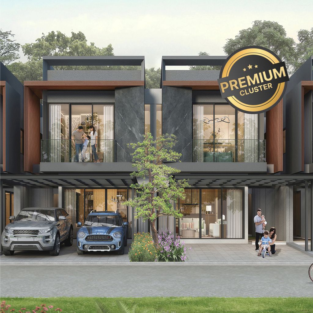 foto tampak rumah tipe Verdela Deluxe perumahan CITRALAND THE GREENLAKE SURABAYA