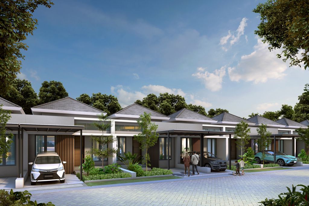 foto tampak rumah tipe 38 perumahan PANDANARAN AVENUE