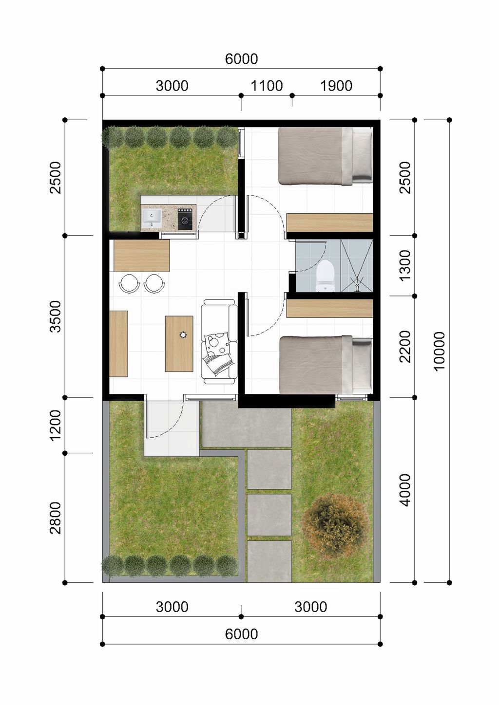 foto denah rumah tipe Topaz perumahan Alam Indah Estate