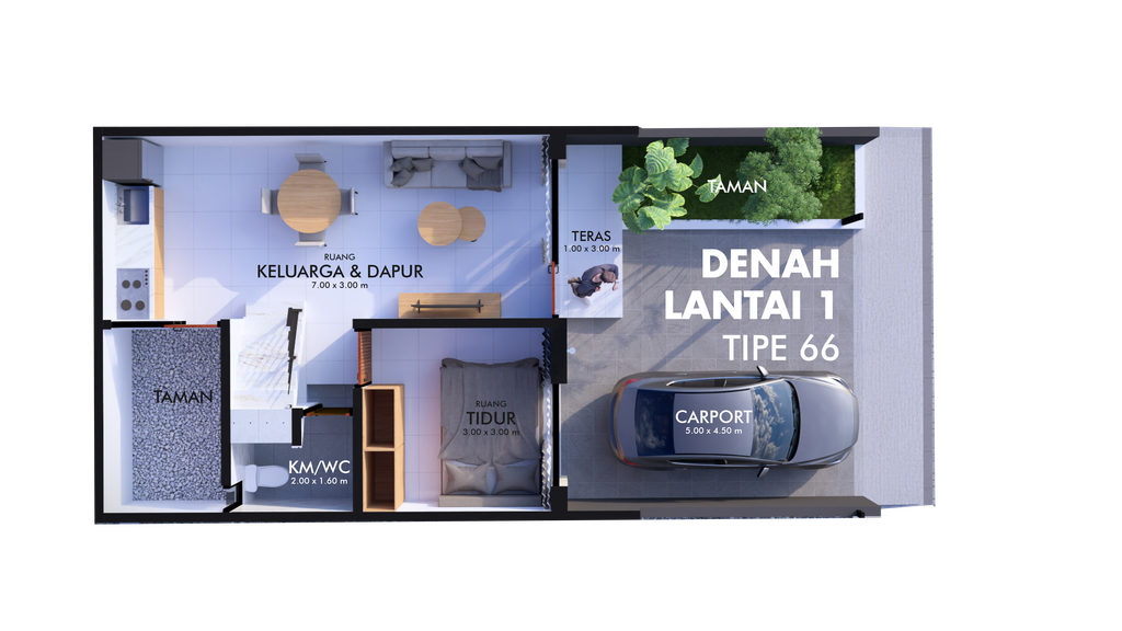 foto denah rumah tipe A perumahan Graha Permata Jingga