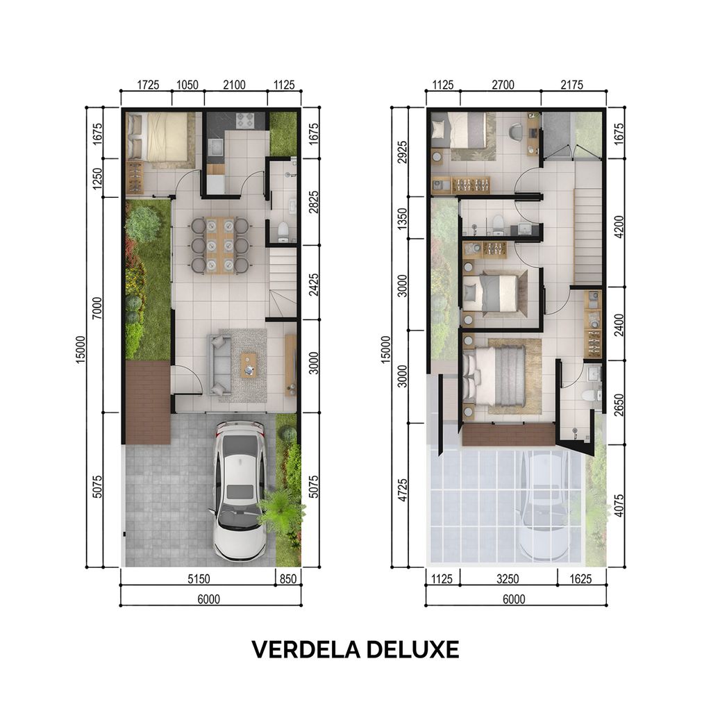 foto denah rumah tipe Verdela Deluxe perumahan CITRALAND THE GREENLAKE SURABAYA