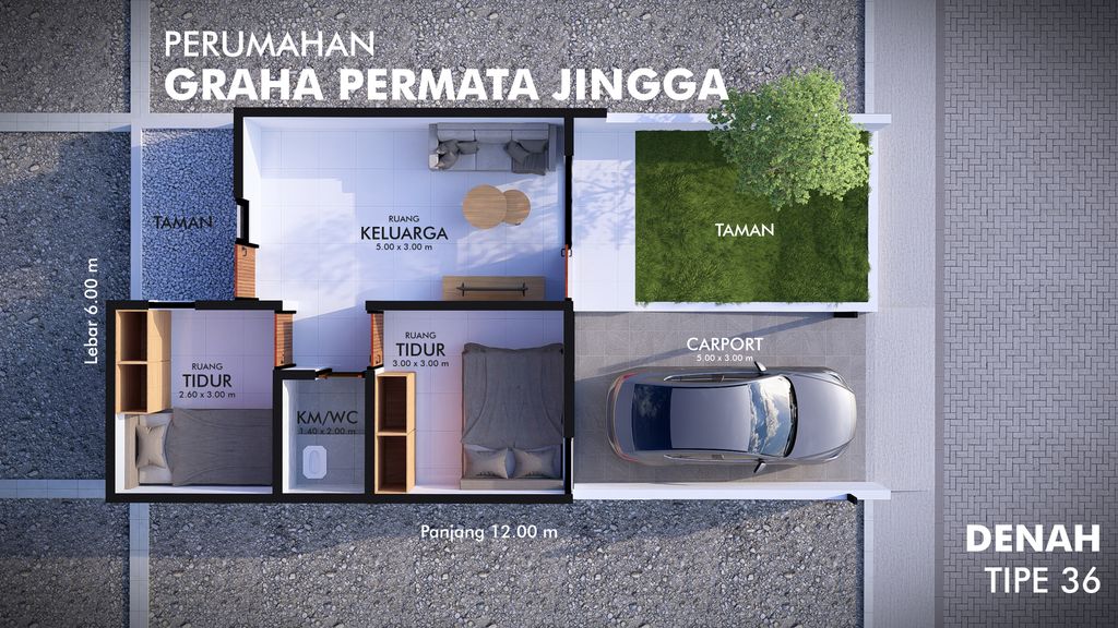 foto denah rumah tipe C perumahan Graha Permata Jingga