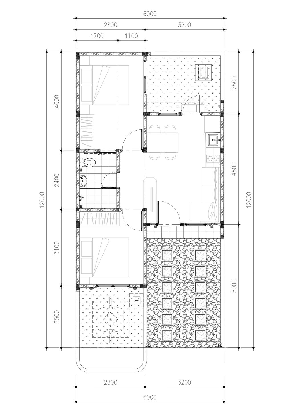 foto denah rumah tipe KHAYA - 72/42 1LT perumahan PERUMAHAN PODOMORO RIVER VIEW