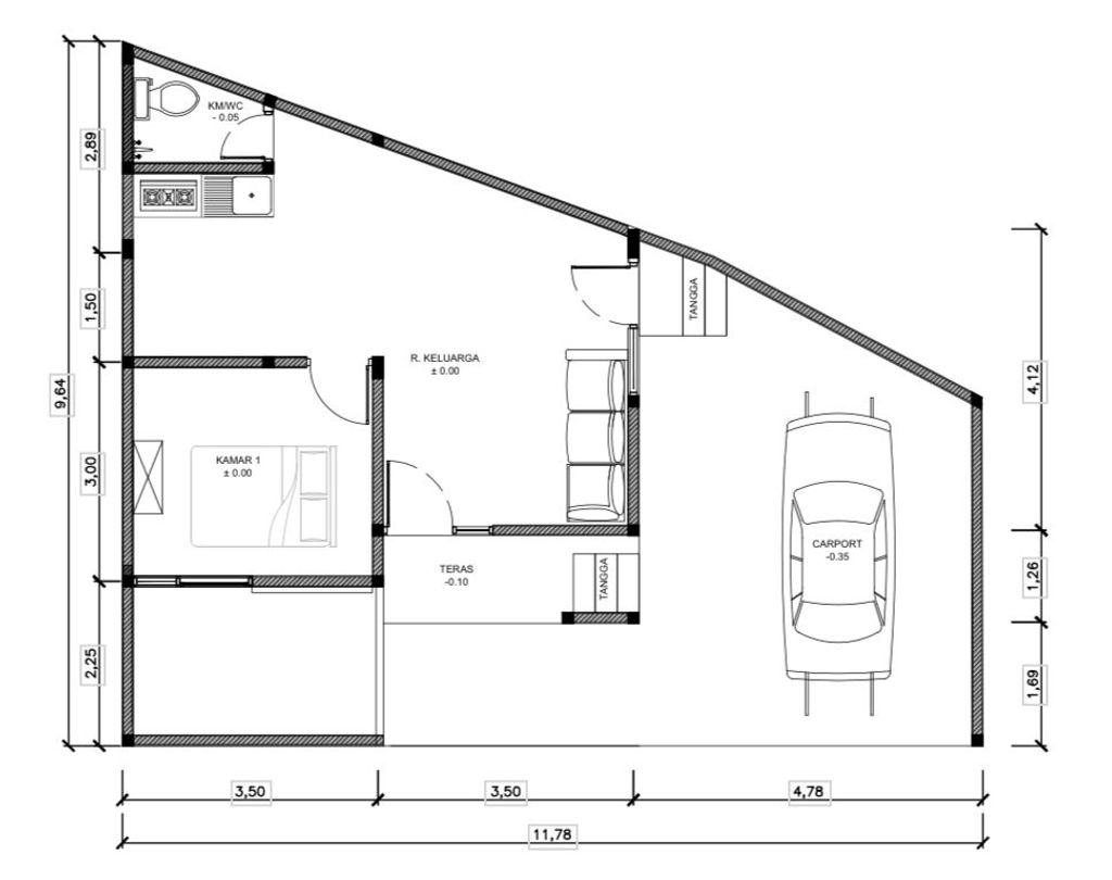 foto denah rumah tipe ARUNA D18 40/87 perumahan Graha Arkananta