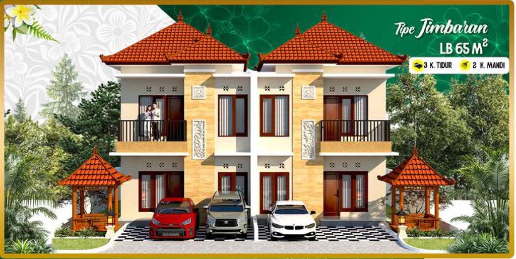 foto tampak rumah tipe JIMBARAN perumahan TERAS BALI CLUSTER SEMINYAK