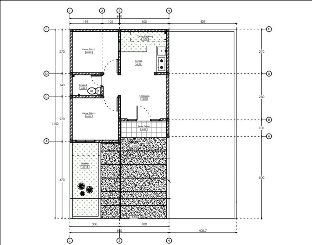 foto denah rumah tipe 30 HOOK perumahan GADING TUTUKA RESIDENCE kirana