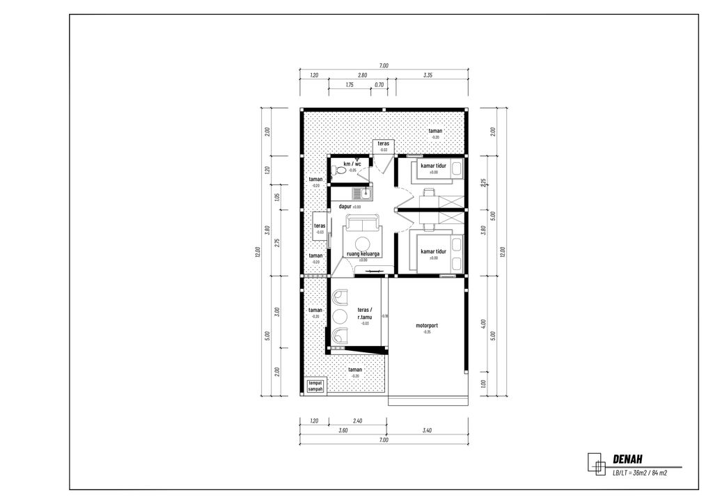 foto denah rumah tipe 36 Bale Kirana perumahan Kota Bale Agung
