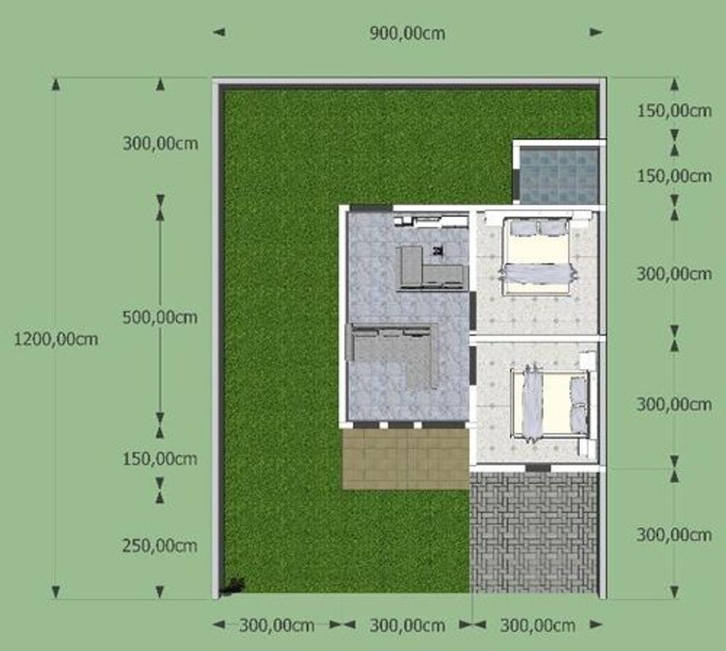 foto denah rumah tipe RAU 36 subsidi perumahan GRIYA RIZKY AER UJANG