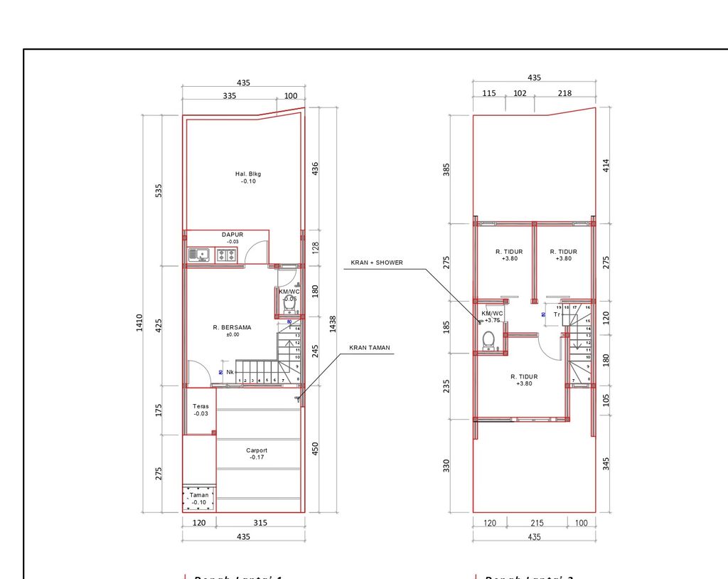 foto denah rumah tipe 50 Compact 3 Kamar HC (452) perumahan Seroja Home Residence 4