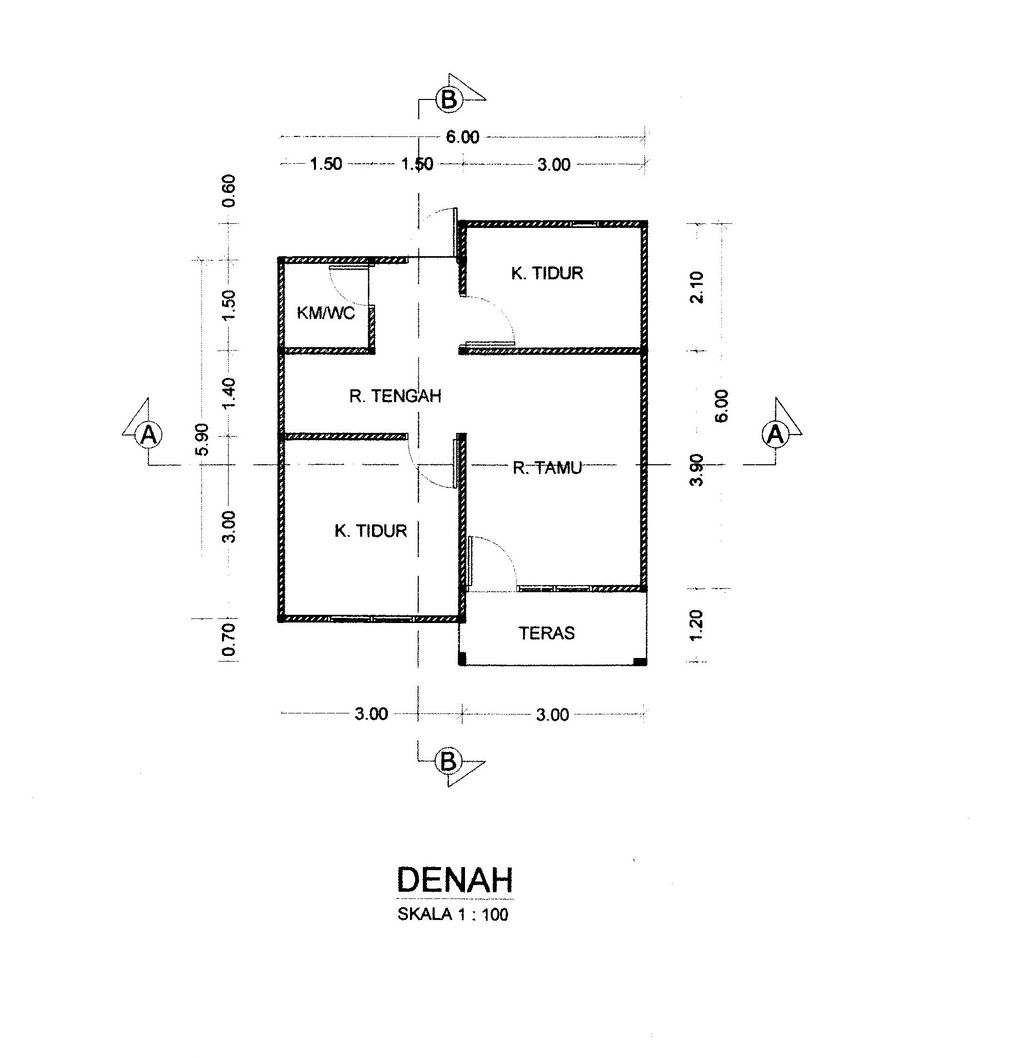 foto denah rumah tipe Hatta Residence perumahan HATTA RESIDENCE