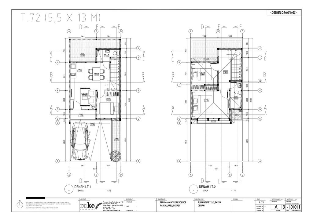 foto denah rumah tipe 71,5/71 perumahan TRE RESIDENCE