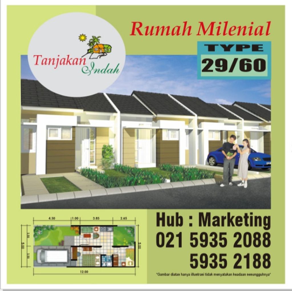 foto denah rumah tipe 29/60 perumahan TANJAKAN INDAH BLOK M