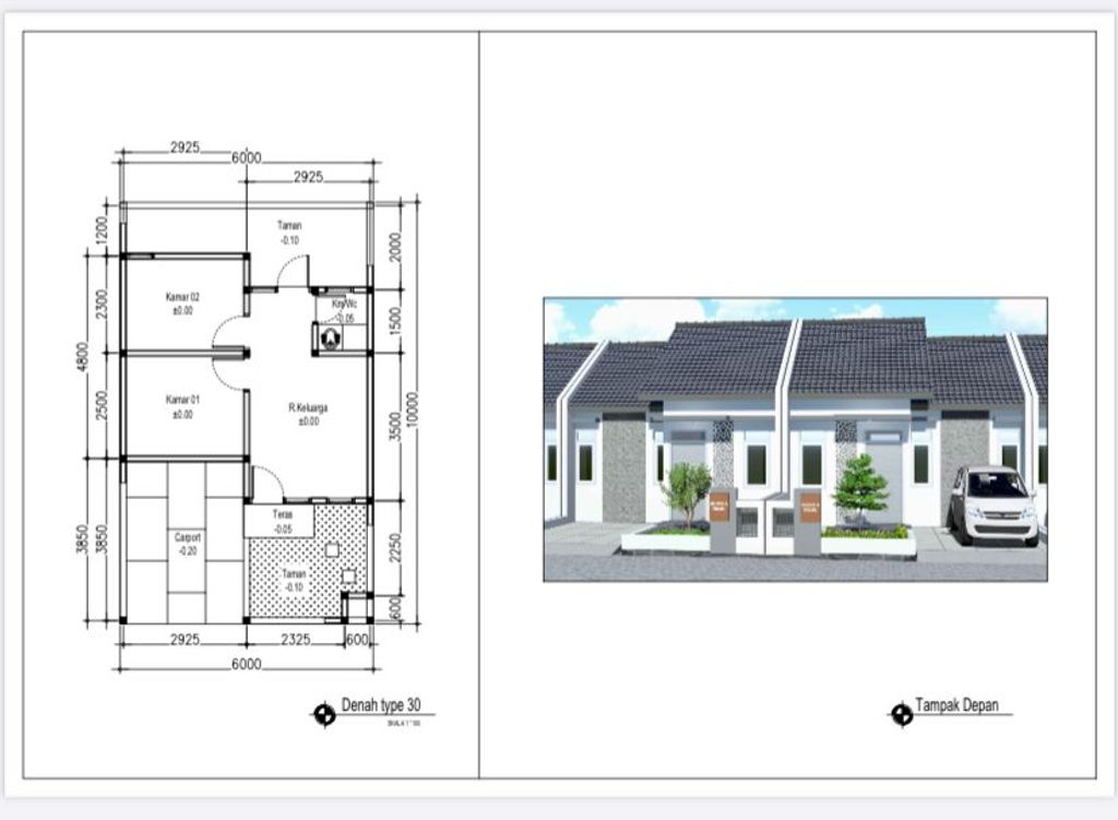 foto denah rumah tipe 30/60 perumahan GRAND ALMAZ