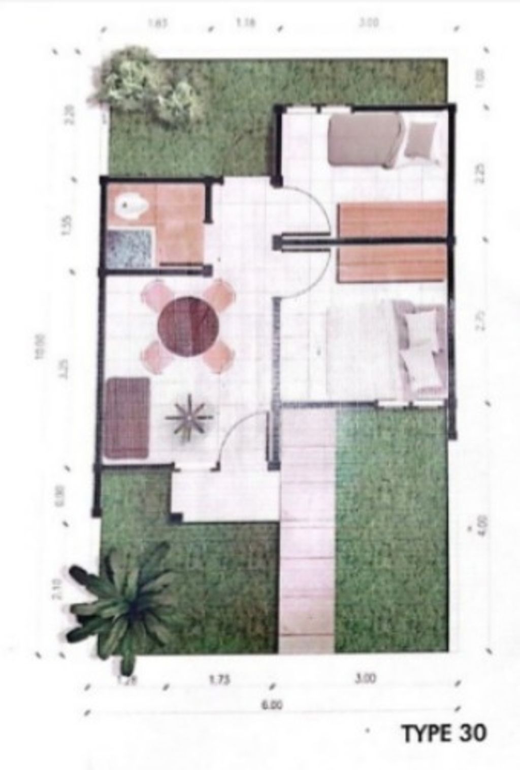 foto denah rumah tipe 30/89. perumahan Gardenia 2 cileungsi