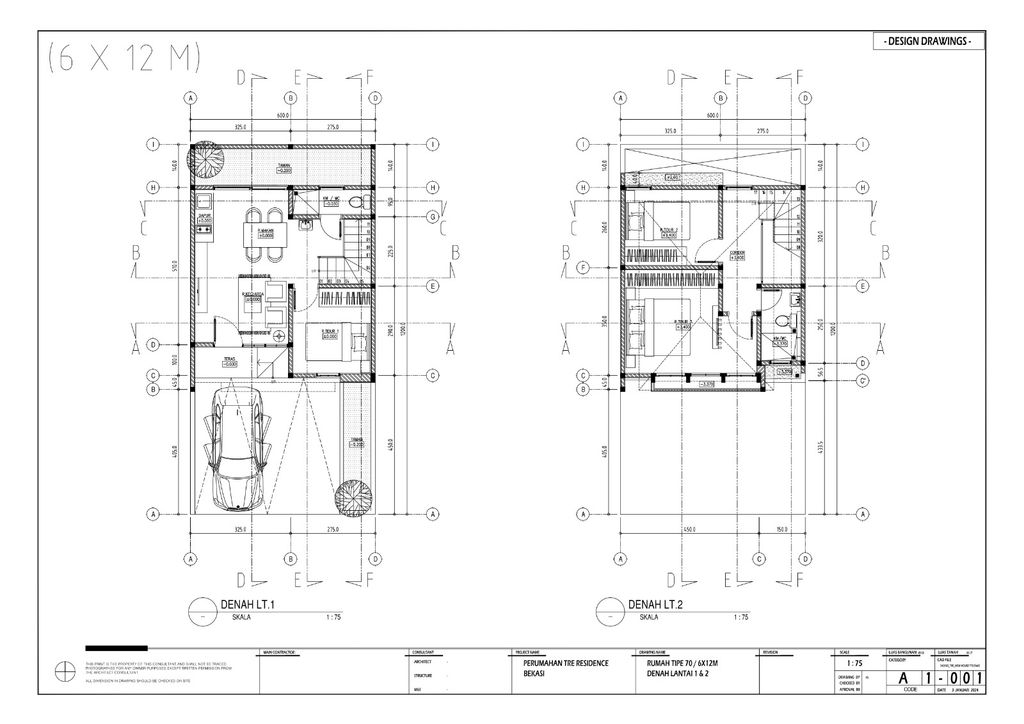 foto denah rumah tipe 71,5/71 perumahan TRE RESIDENCE