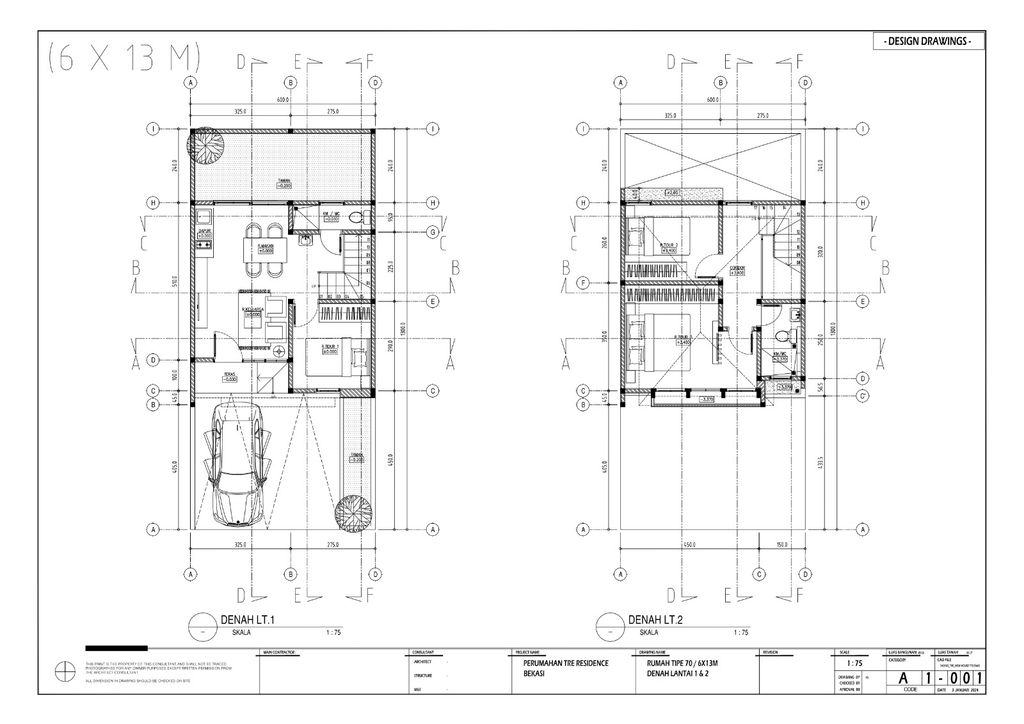 foto denah rumah tipe 71,5/66 perumahan TRE RESIDENCE
