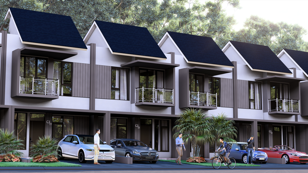 foto tampak rumah tipe HOOK 64/112 Buckingham Boulevard perumahan ROYAL GRANDE - BUCKINGHAM