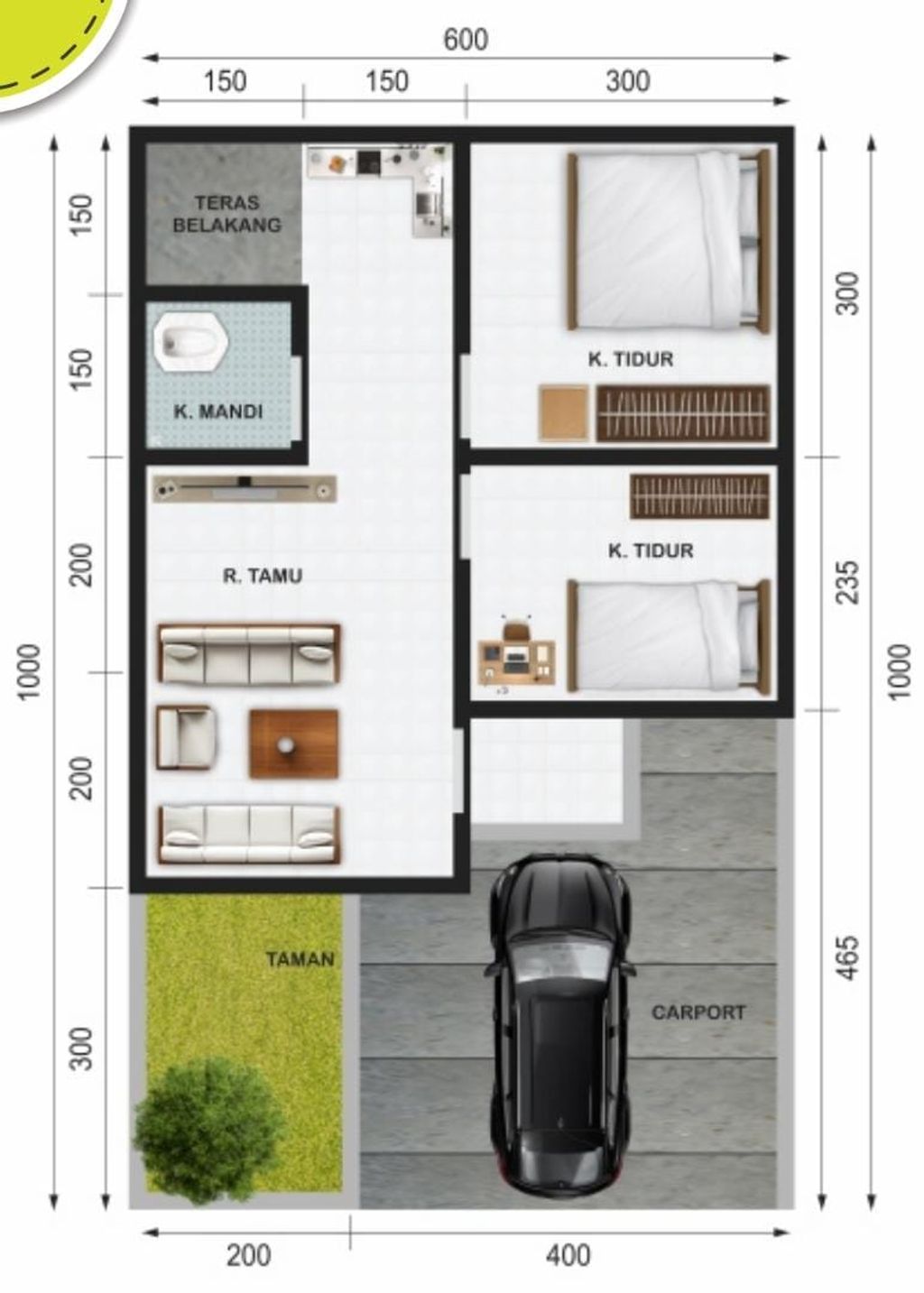 foto denah rumah tipe SIERRA perumahan Grand Sukatani Residence