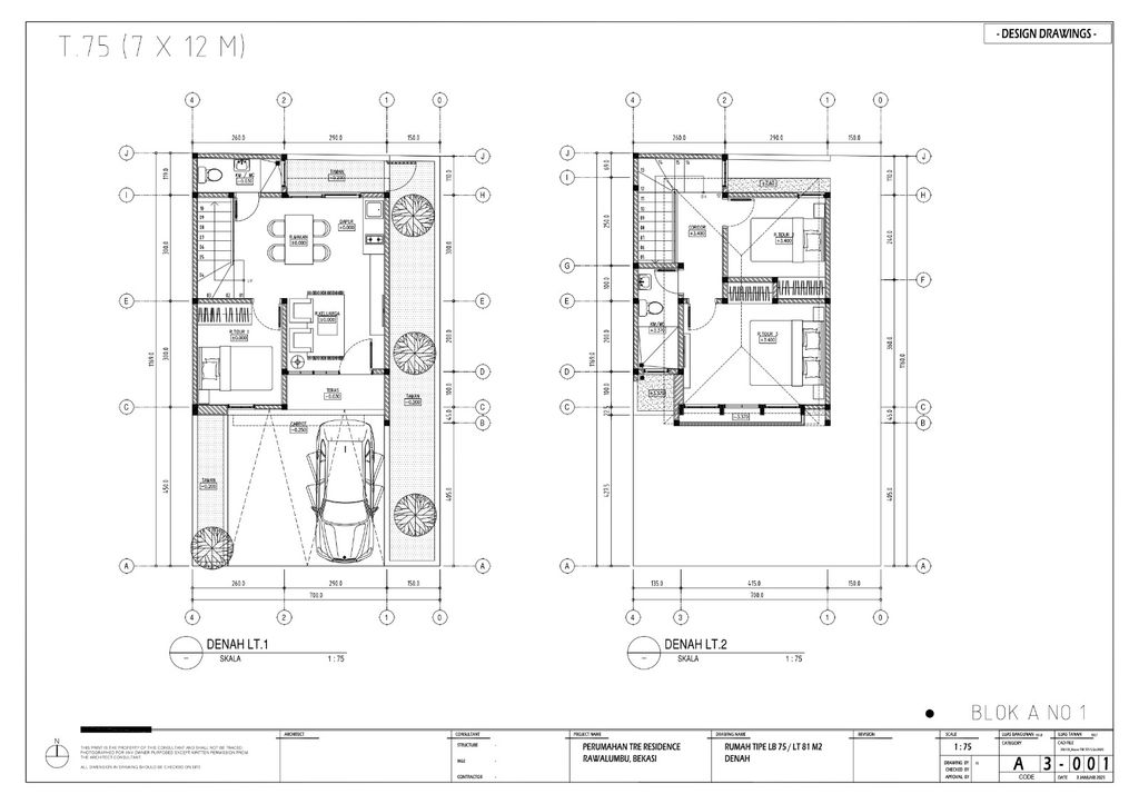 foto denah rumah tipe 71,5/81 perumahan TRE RESIDENCE