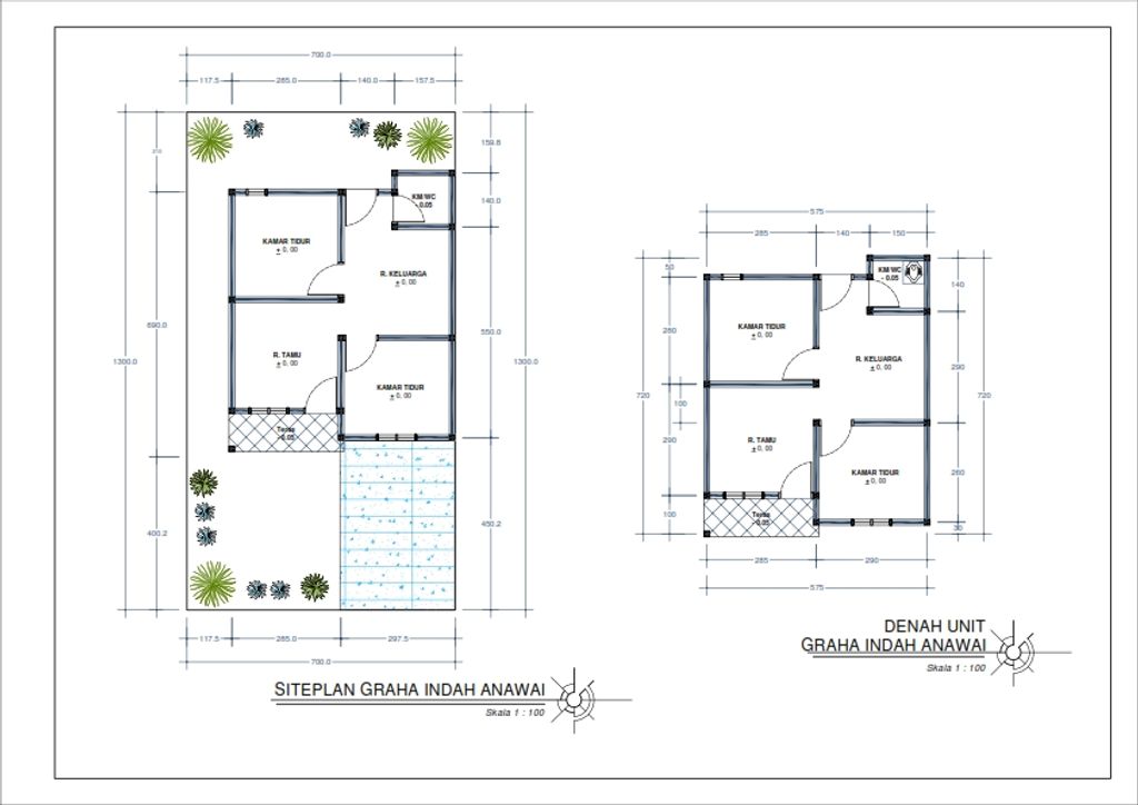foto denah rumah tipe 36 perumahan GRAHA INDAH ANAWAI