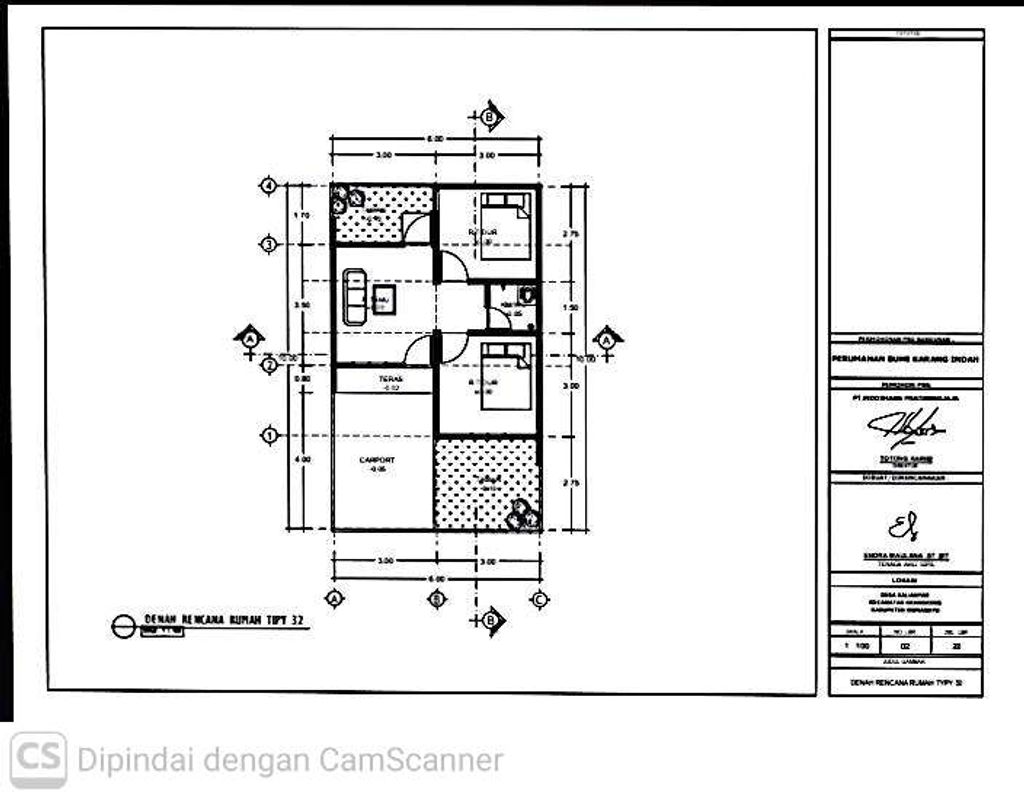 foto denah rumah tipe 32 perumahan BUMI KARANG INDAH