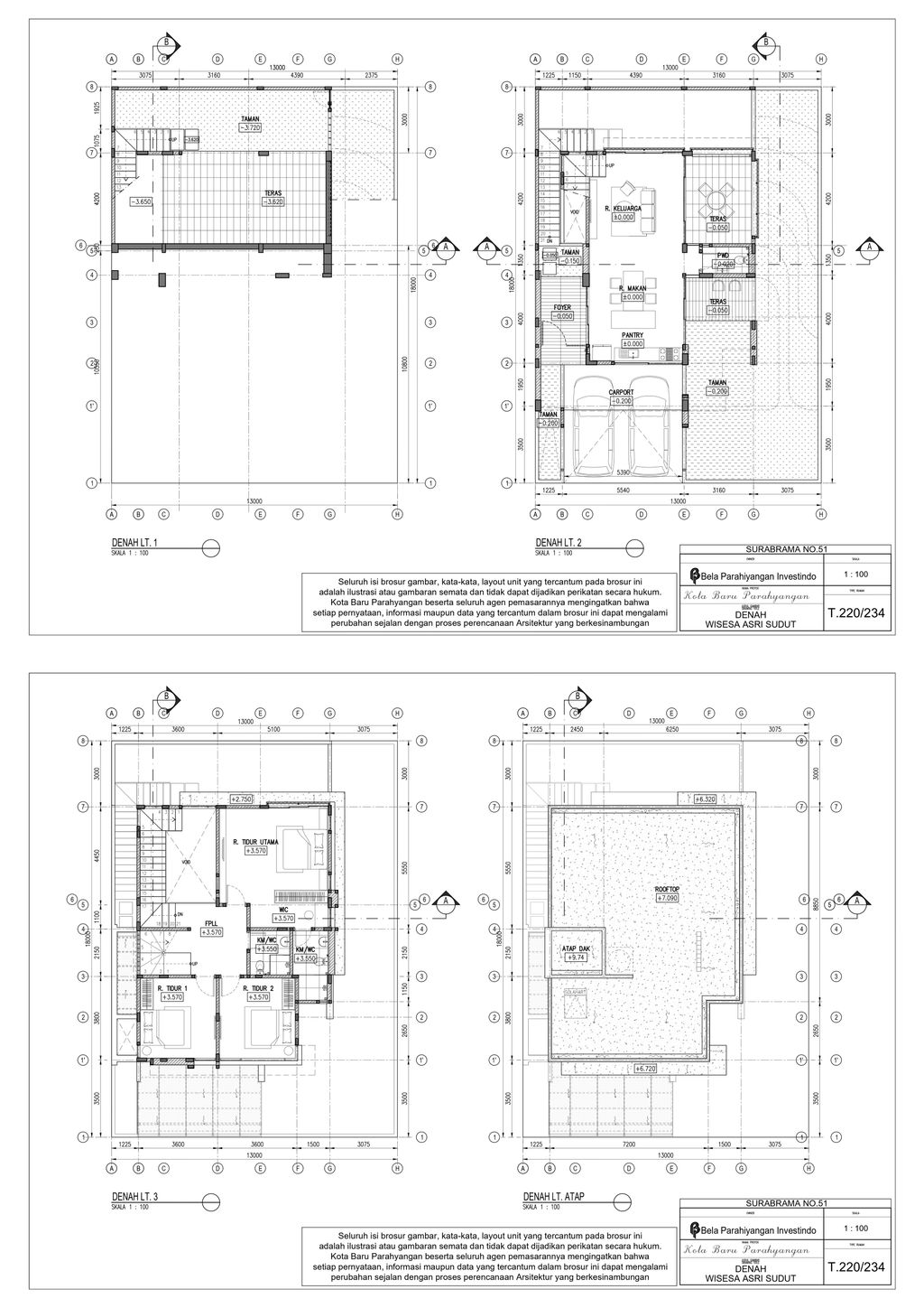 foto denah rumah tipe SURABRAMA 220/234 4.7 perumahan Tatar Surawisesa KBP