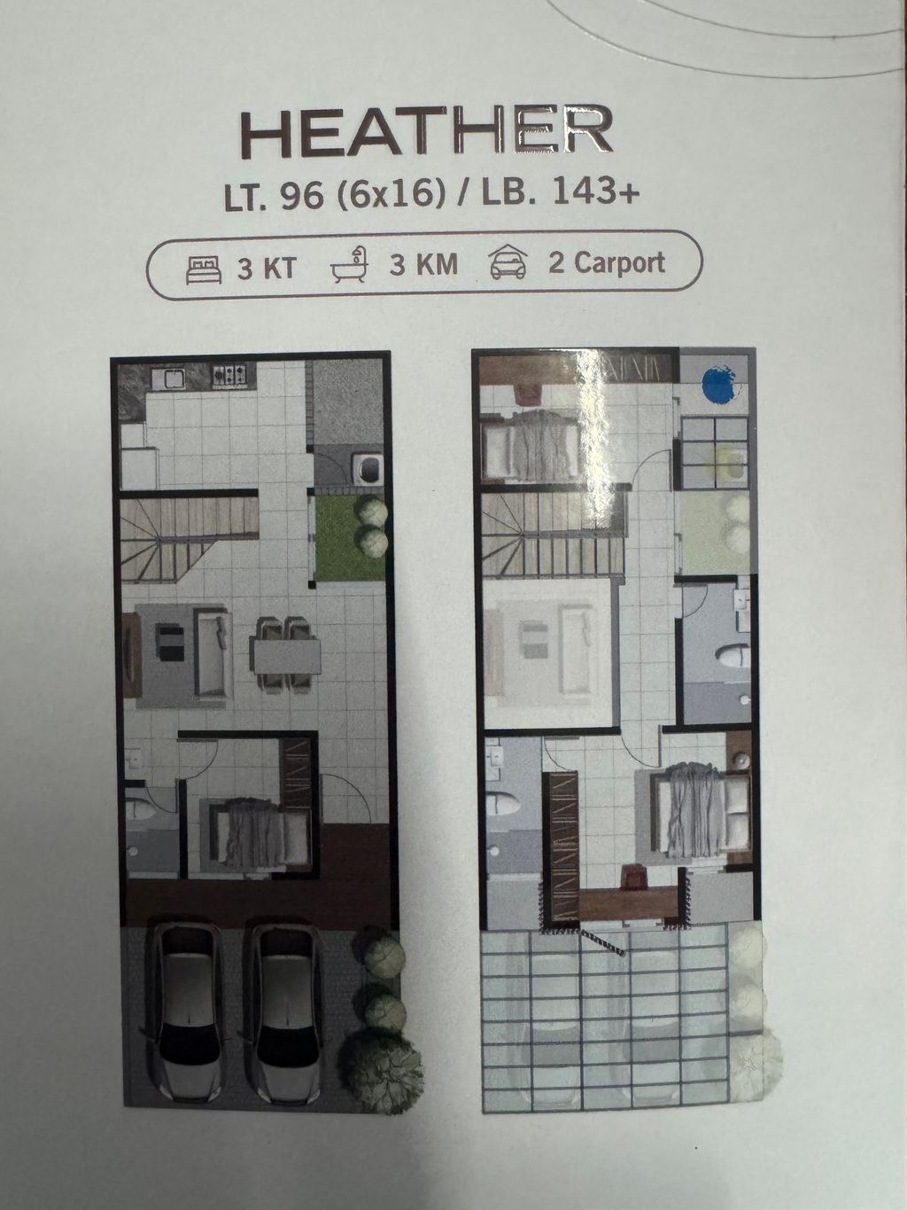 foto denah rumah tipe HEATHER perumahan SPRINGVILLE RESIDENCE 2 PHASE