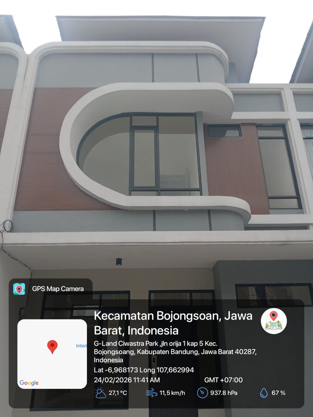 foto tampak rumah tipe 57 Compact High Ceiling (3KT) (612) perumahan G-Land Ciwastra Park 2