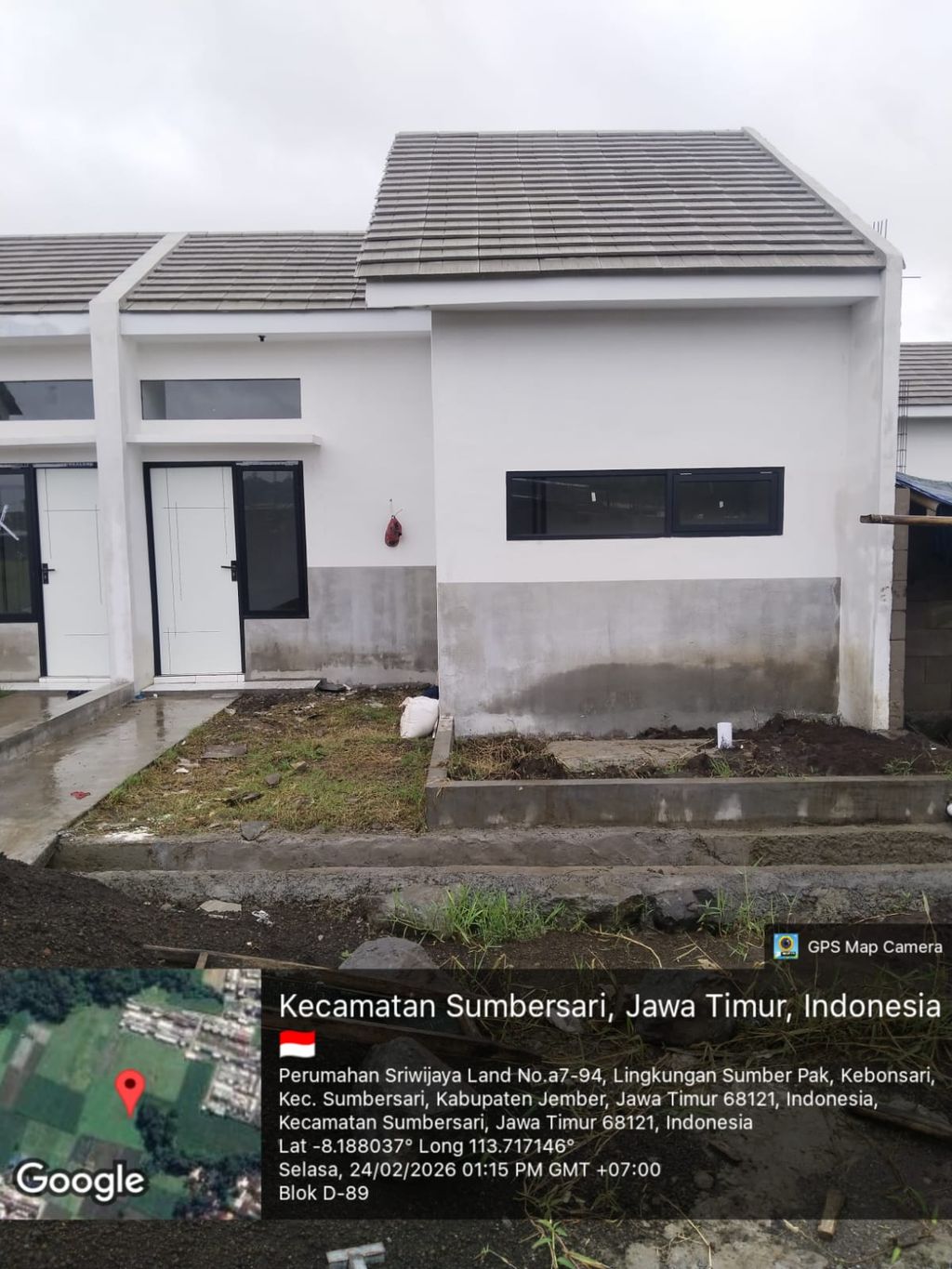 foto tampak rumah tipe 30 perumahan Sriwijaya Land