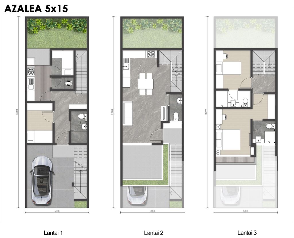 foto denah rumah tipe AZALEA HOEK perumahan CONCERTO BEACH & ORCHESTRA BEACH - GOLF ISLAND