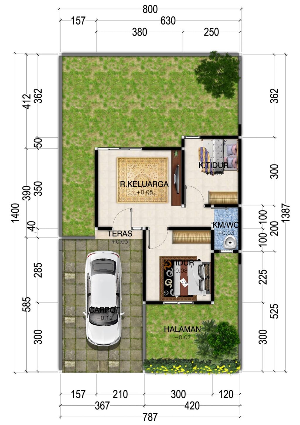 foto denah rumah tipe 36 perumahan ASADEL LAND
