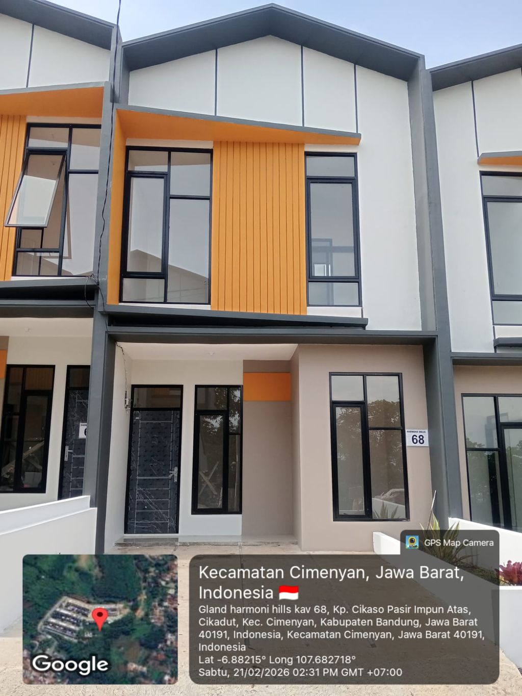 foto tampak rumah tipe 41 Superimposed (3 kamar) (413) perumahan G-Land Harmony Hills