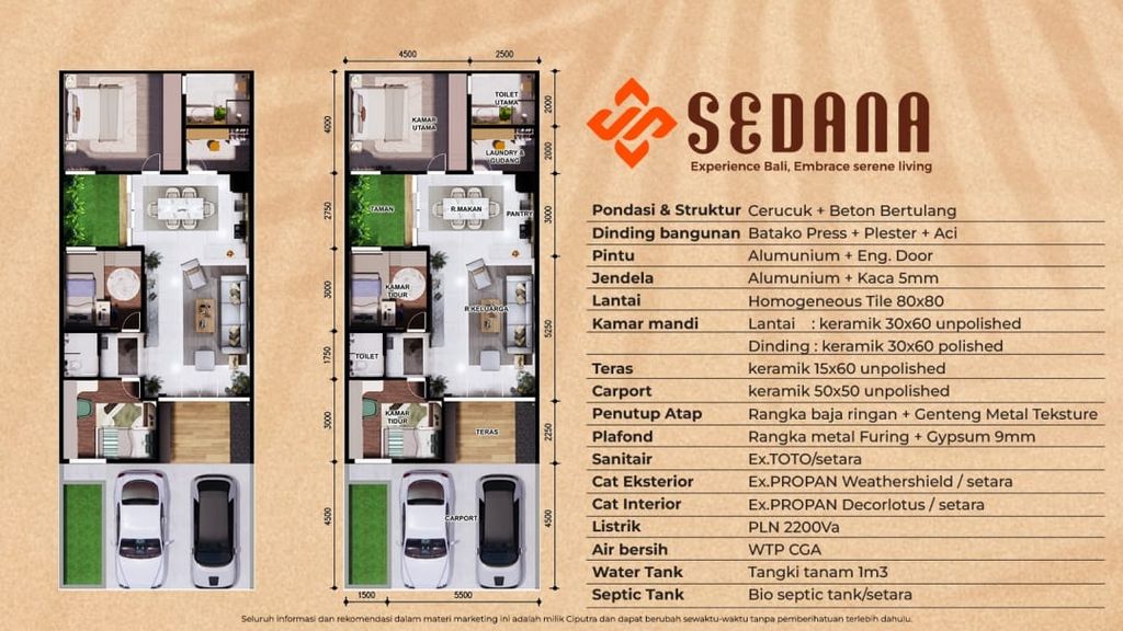 foto denah rumah tipe SEDANA-BLOK B02 NO. 11 perumahan Citra Garden Aneka