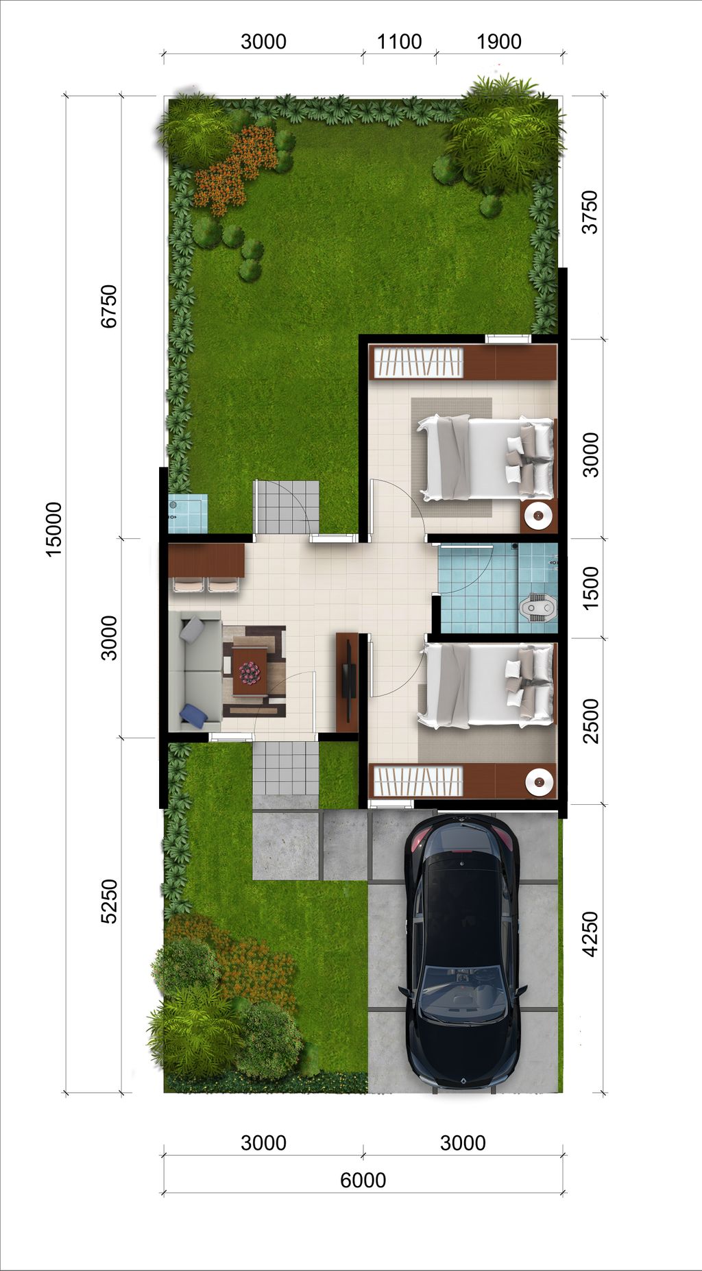 foto denah rumah tipe Melia 2A perumahan CitraIndah City